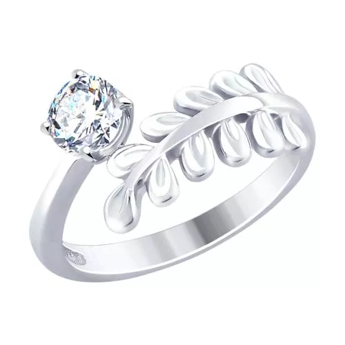 Кольцо из серебра с фианитом