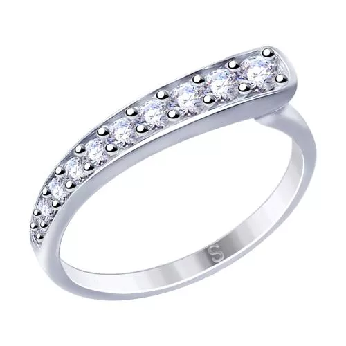 Кольцо из серебра с фианитами