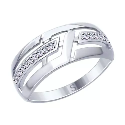 Кольцо из серебра с фианитами