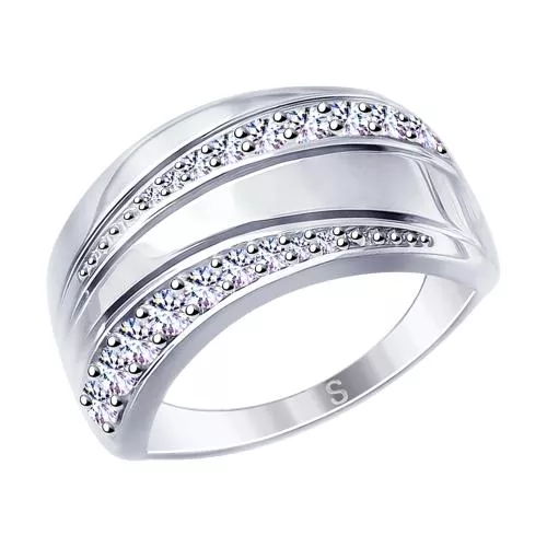 Кольцо из серебра с фианитами