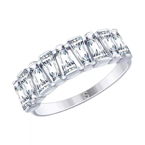 Кольцо из серебра с фианитами