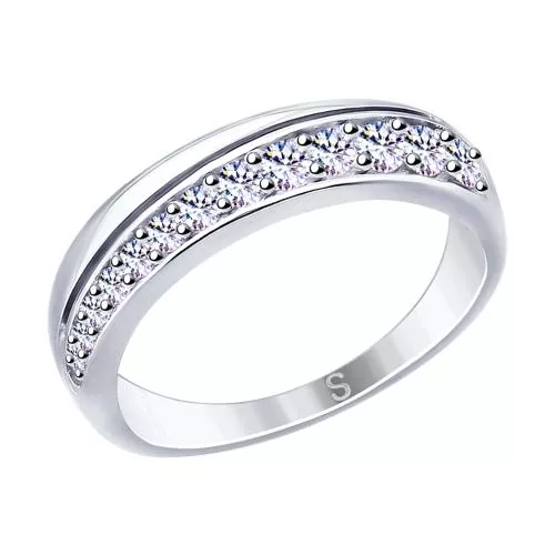 Кольцо из серебра с фианитами