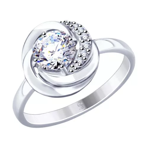 Кольцо из серебра с фианитами