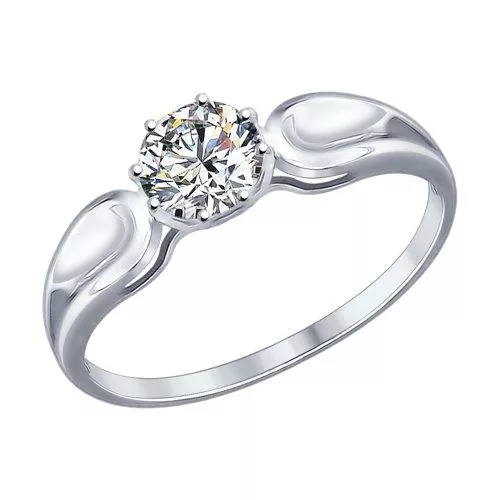 Кольцо из серебра с фианитом