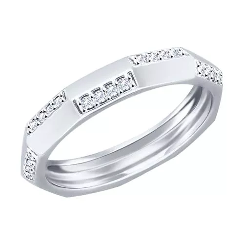 Кольцо из серебра с фианитами