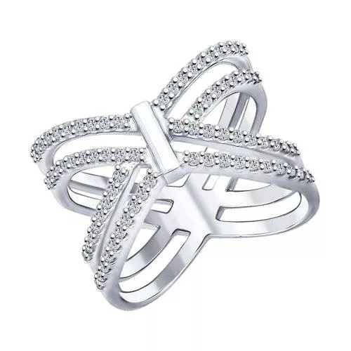 Кольцо из серебра с фианитами