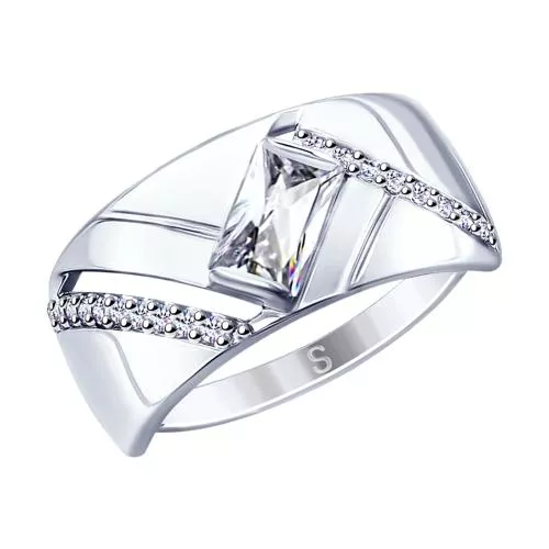 Кольцо из серебра с фианитами