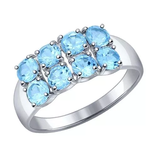 Кольцо из серебра с топазами