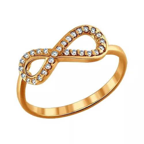 Кольцо из золочёного серебра «Бесконечность»