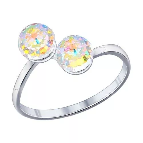 Кольцо из серебра с кристаллами Swarovski