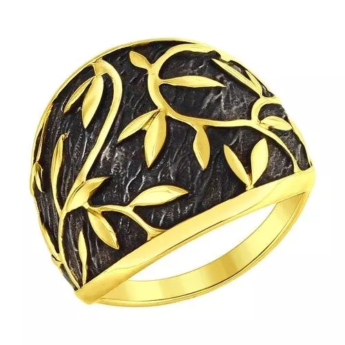 Кольцо из золочёного серебра