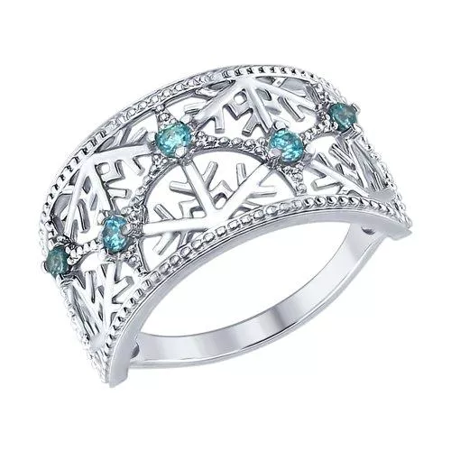 Кольцо «Снежинки» из серебра