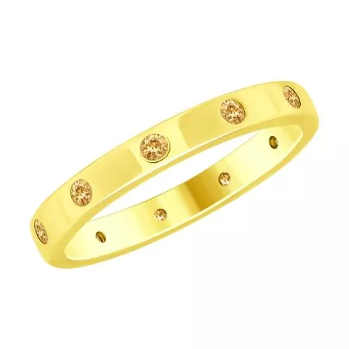 Кольцо из золочёного серебра с фианитами