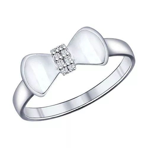 Кольцо из серебра с фианитами