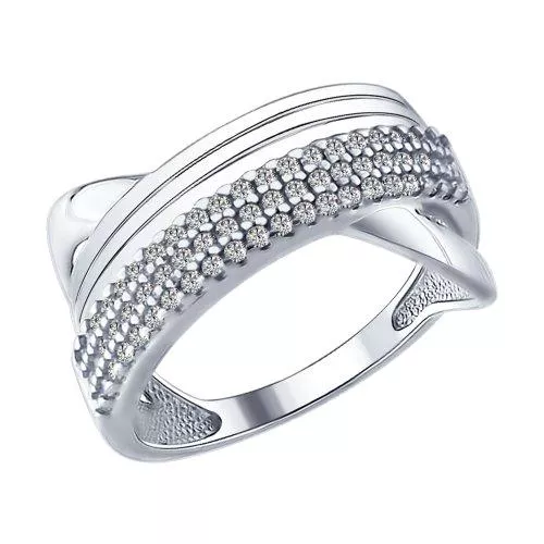 Кольцо из серебра с фианитами