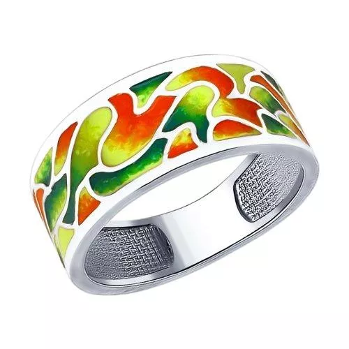 Кольцо из серебра с эмалью