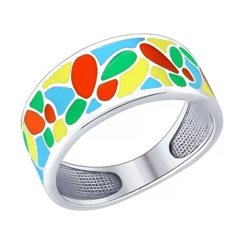 Кольцо из серебра с эмалью