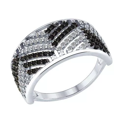 Кольцо из серебра с фианитами