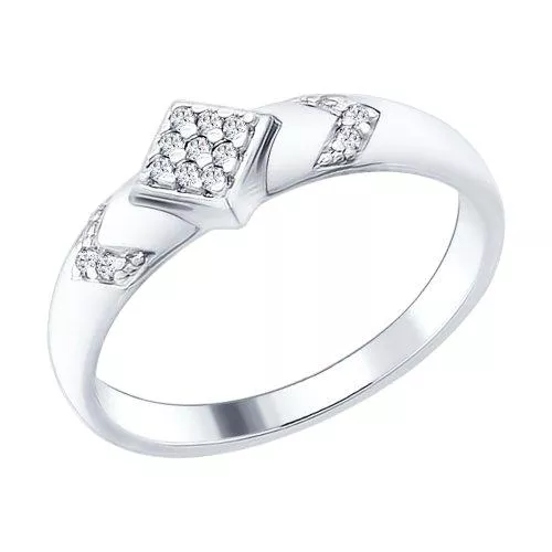 Кольцо из серебра с фианитами