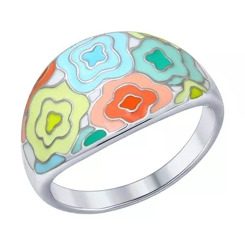 Кольцо из серебра с эмалью