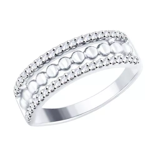 Кольцо из серебра с фианитами