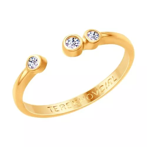 Кольцо из золочёного серебра с фианитами SOKOLOV x TerekhovGirl