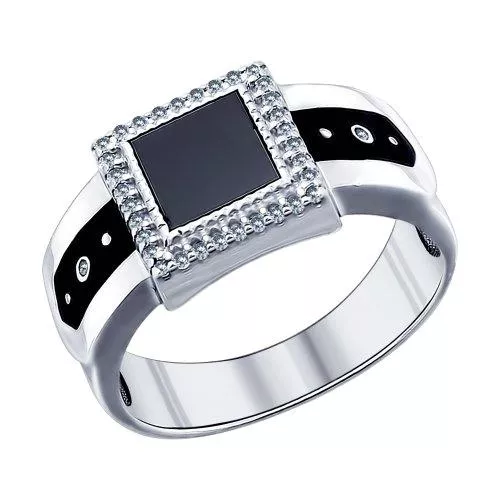 Печатка из серебра с ониксом