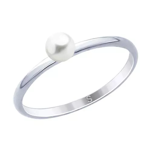 Кольцо из серебра с жемчугом Swarovski