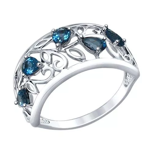 Кольцо из серебра с топазами