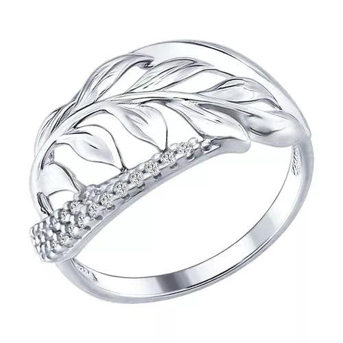 Кольцо «Веточка» из серебра