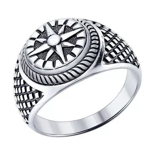 Кольцо из серебра «Компас»