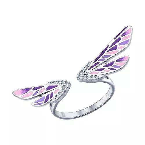 Кольцо «Мотылёк» из серебра