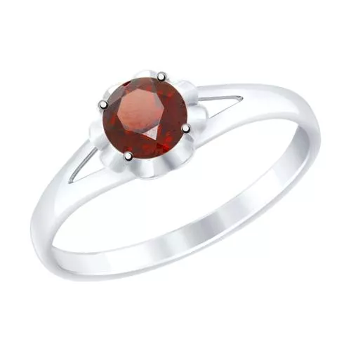 Кольцо из серебра с гранатом