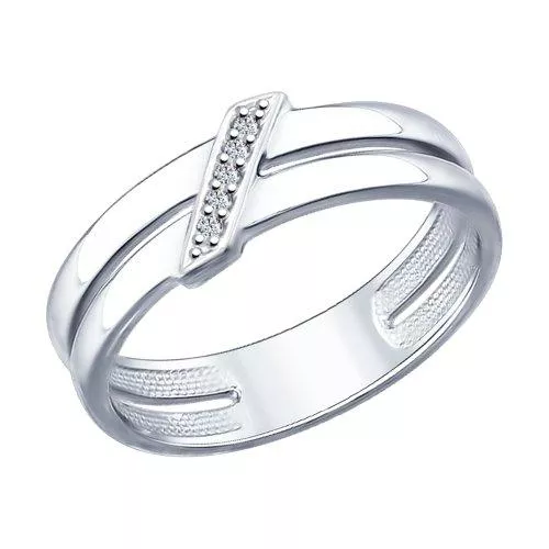 Кольцо из серебра с фианитами