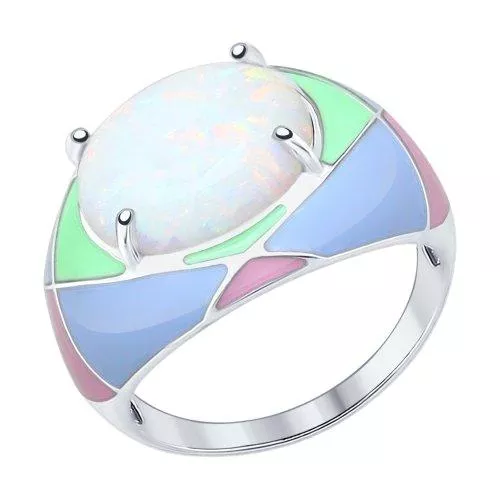 Кольцо из серебра с опалом