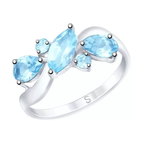 Кольцо из серебра с топазами