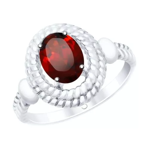 Кольцо из серебра с гранатом