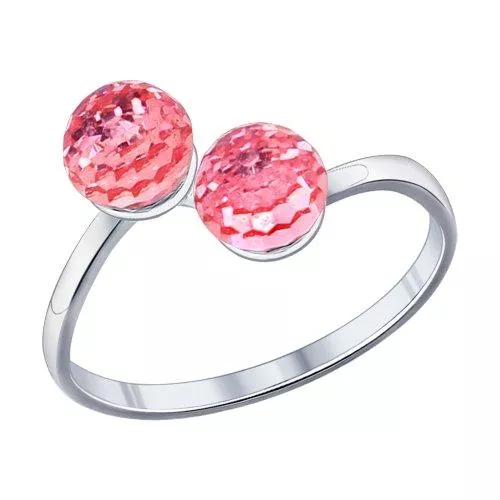 Кольцо из серебра с кристаллами swarovski