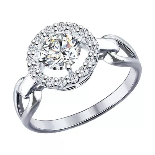 Кольцо из серебра с фианитами