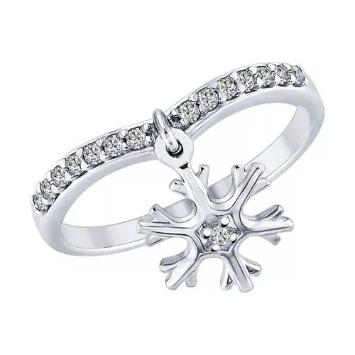 Кольцо «Снежинка» из серебра