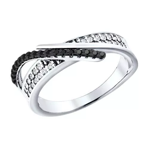 Кольцо из серебра с фианитами