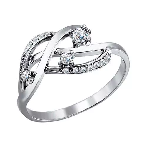 Кольцо из серебра с фианитами