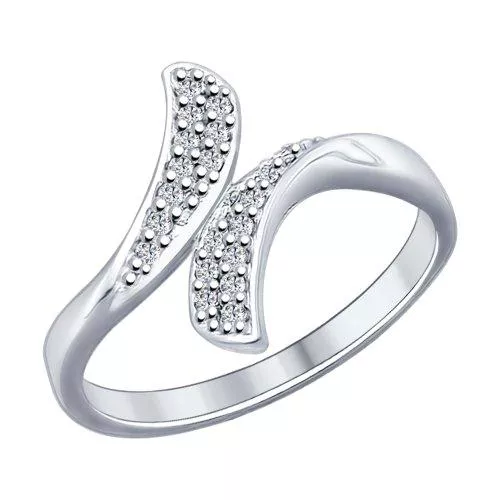 Кольцо из серебра с фианитами