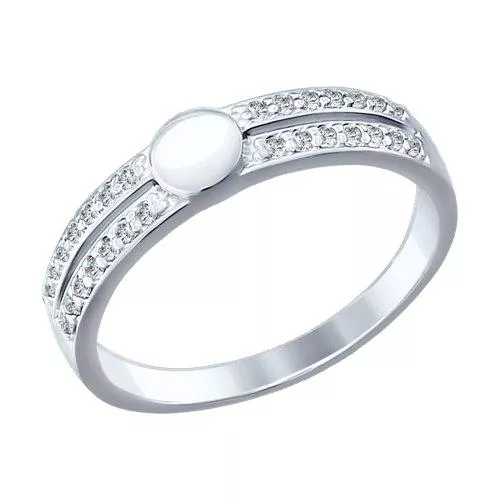 Кольцо из серебра с фианитами