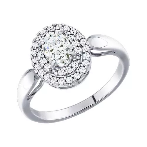 Кольцо из серебра с фианитами