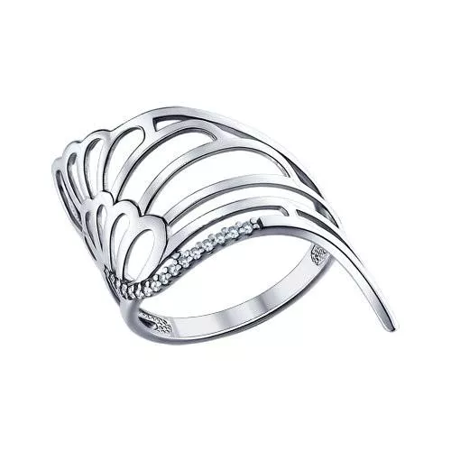 Кольцо из серебра с фианитами