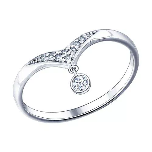 Кольцо из серебра с фианитами