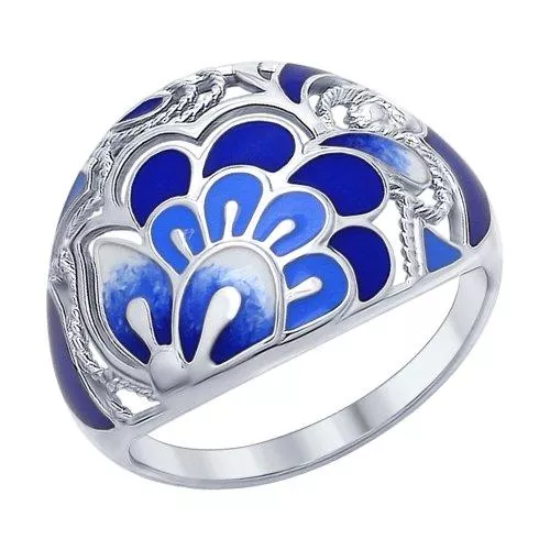 Кольцо из серебра с эмалью