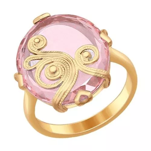 Кольцо из серебра с ситаллом и сканью