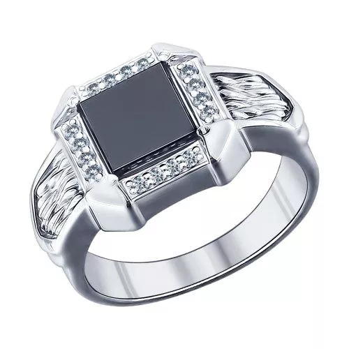 Печатка из серебра с ониксом